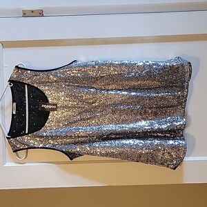 NWT silver/black sequin tank top size XXL